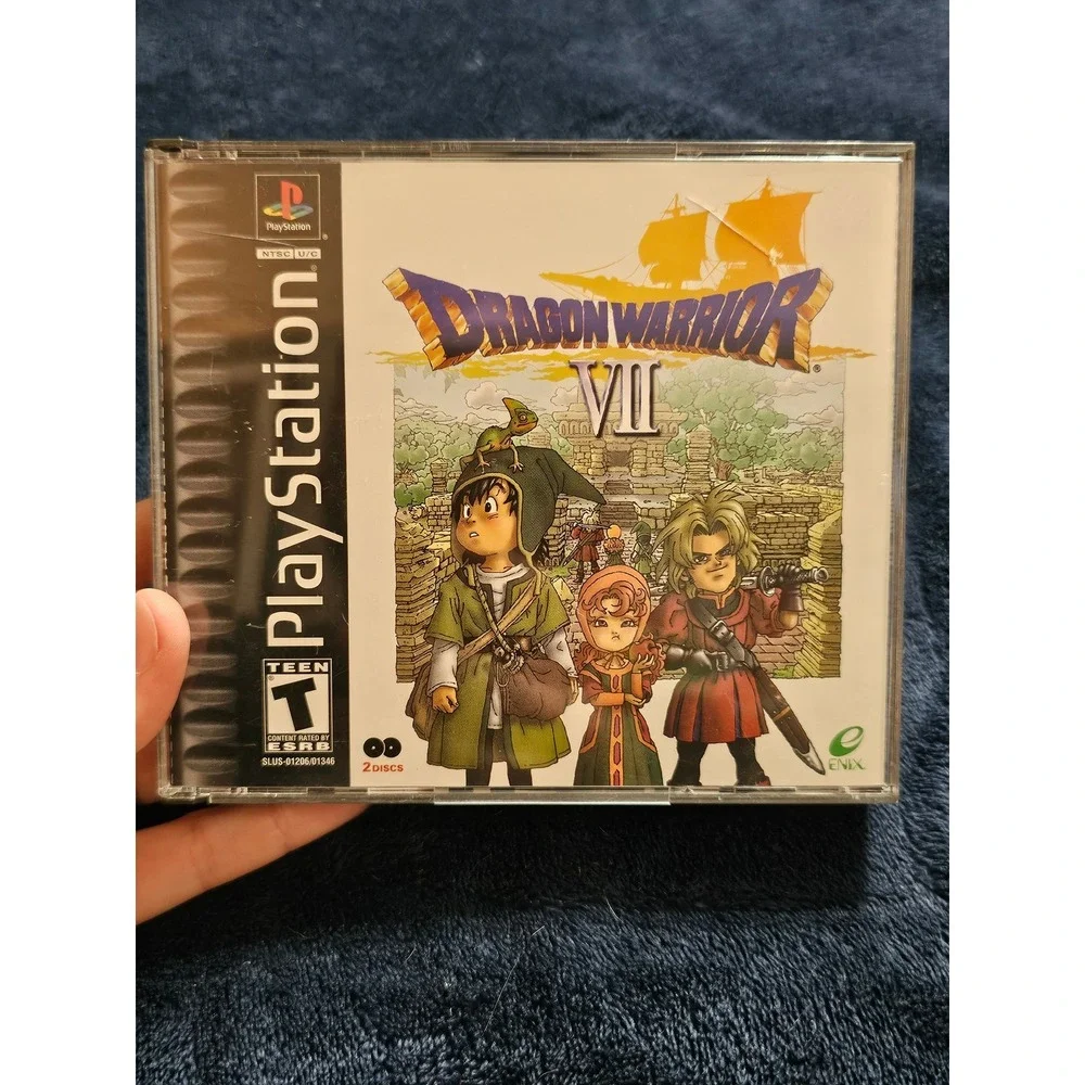 Dragon Warrior VII Sony PlayStation PS1 2001 Enix RPG 2-Disc Set SLUS excellent